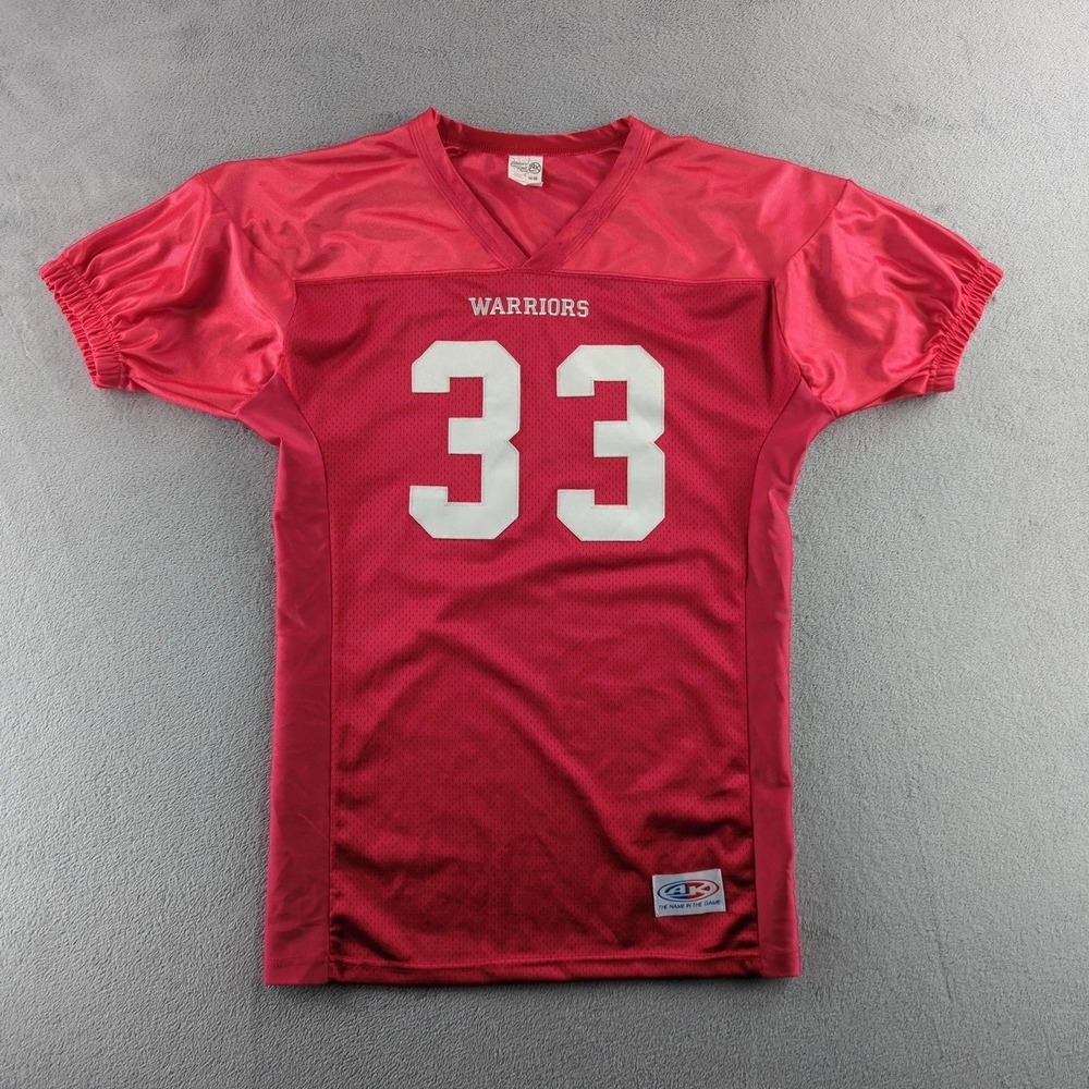 Vintage 90s Warriors Football Jersey Mens Medium Pink Red‎ Athletic Knit 33